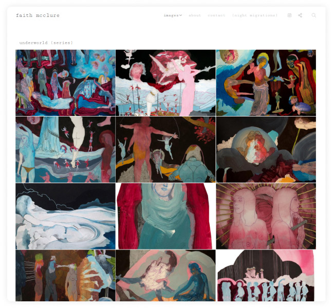 موقع محفظة Faith McClure's Monochromatic Portfolio Faith McClure's Monochromatic Portfolio Website