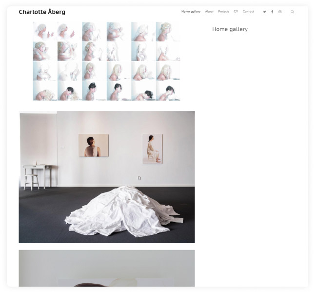 موقع محفظة الفنانة السويدية شارلوت أبيرج Swedish Artist Charlotte Aberg's Portfolio Website