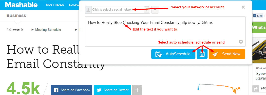 hootlet 可让您快速轻松地将内容共享到您的网络