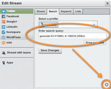 Hootsuite 地理搜索