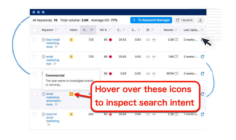 ระบุความตั้งใจในการค้นหา