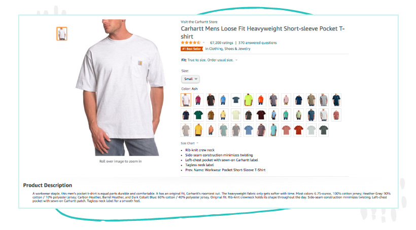 مثال على وصف منتج أمازون