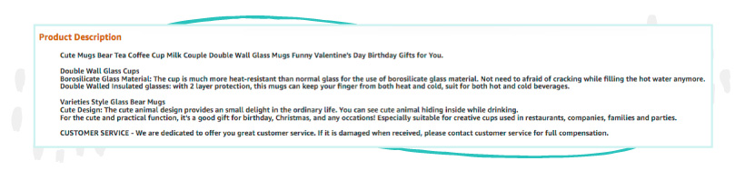 استخدم الكلمات الرئيسية بحرية في جميع أنحاء وصف المنتج الخاص بك.