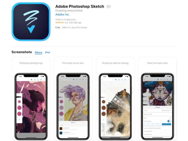 Adobe Photoshop IOS 應用商店截圖 Adobe Photoshop IOS app store screenshot