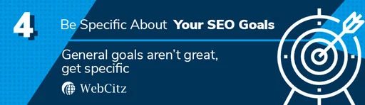 كن محددًا حول أهداف تحسين محركات البحث الخاصة بك