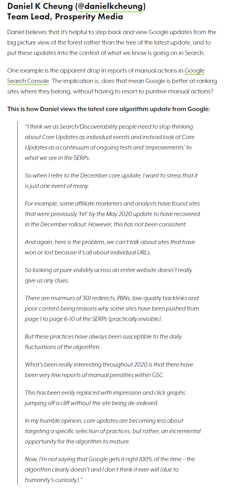 Analiza actualizării de bază Google decembrie 2020: ce să faceți acum? 22 Daniel K Cheung