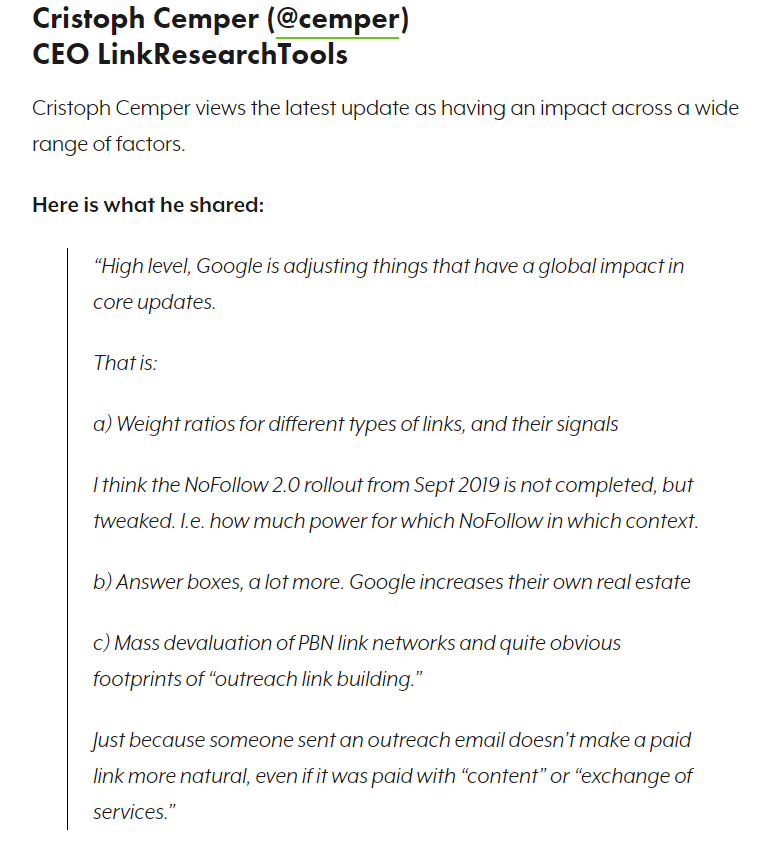 Analiza actualizării de bază Google decembrie 2020: ce să faceți acum? 23 Cristoph Cemper