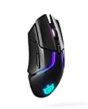 SteelSeries Rival 650 Quantum Wireless Gaming Mouse - بطارية شحن سريع - 12000 نقطة في البوصة Truemove3 + مستشعر بصري مزدوج - مسافة منخفضة 0.5 - 256 تكوينات للوزن - إضاءة 8 مناطق RGB