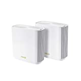 Sistema ASUS ZenWiFi AX6600 Tri-Band Mesh WiFi 6 (XT8 2PK) - Copertura di tutta la casa fino a 5500 piedi quadrati e 6+ stanze, AiMesh, sicurezza Internet a vita inclusa, configurazione semplice, 3 SSID, controllo genitori, bianco
