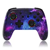 NexiGo Wireless Controller for Switch / Switch Lite / OLED、Bluetooth Controllers for Nintendo Switch with Vibration、Motion、Turbo and LED Light（Cosmic Nebula）