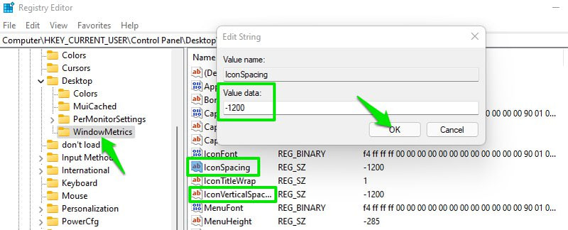 바탕 화면 아이콘 간격 변경