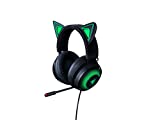 Razer Kraken Kitty Quartz Edition - zestaw słuchawkowy USB Cat Ears, oświetlenie Chroma, przewodowy do gier międzyplatformowych na PC, PS4, Xbox One i przełącznik, membrana 50 mm, kabel 3,5 mm z kontrolą linii, czarny