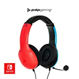 Zestaw słuchawkowy stereo PDP Gaming LVL40 z mikrofonem do przełącznika Nintendo — kompatybilny z komputerami PC, iPadami, Macami i laptopami — mikrofon z redukcją szumów, lekkie, miękkie słuchawki nauszne — Mario Red & Blue