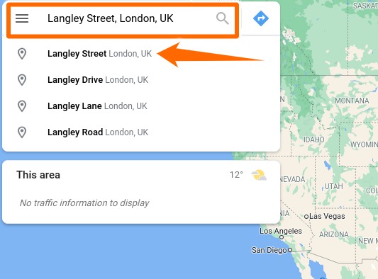 google haritalar arama çubuğu