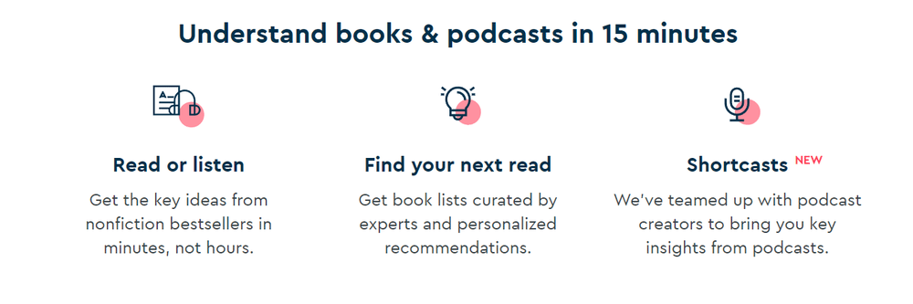 Funzionalità di Blinkist