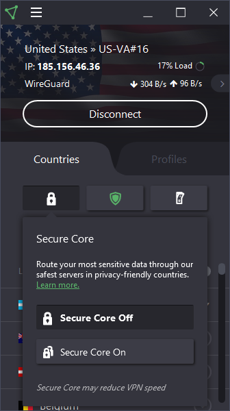 secure core protonvpn