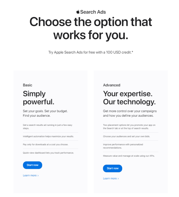 Anuncios de búsqueda de Apple