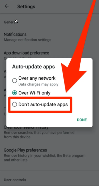 Aggiornamenti automatici DISATTIVATI