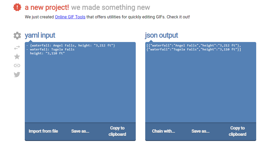 herramientas en línea yaml
