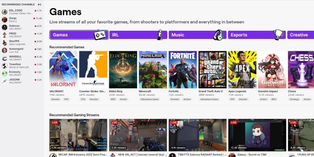 Twitch هي عبارة عن منصة بث مباشر