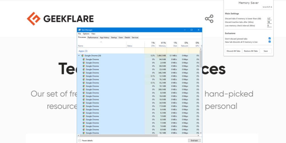 메모리 세이버를 사용하기 전에