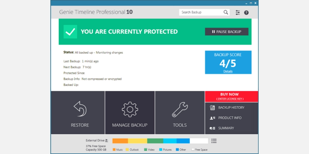 Genie9 백업 도구