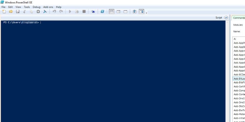 Widok Windows Powershell