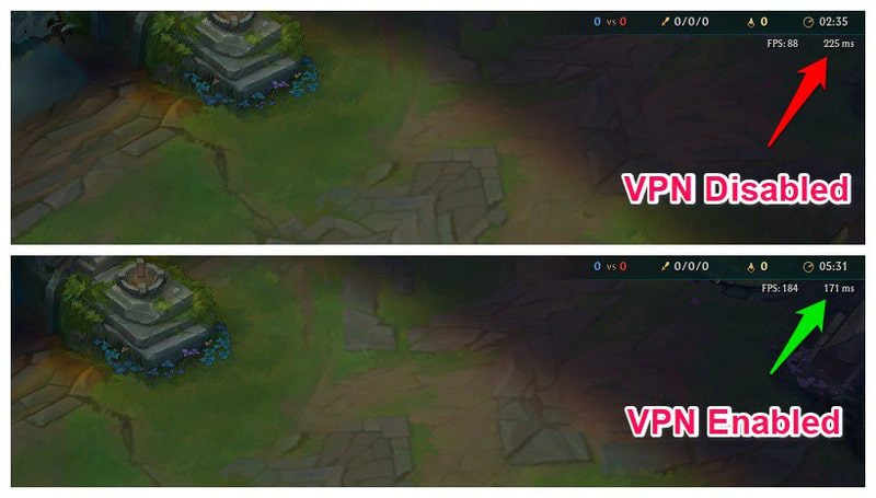 VPN ile oyun pingini iyileştirin