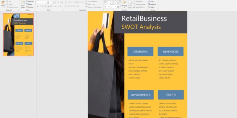TemplateLab의 SWOT 분석 템플릿