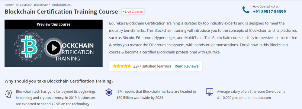 Cours de formation à la certification Blockchain