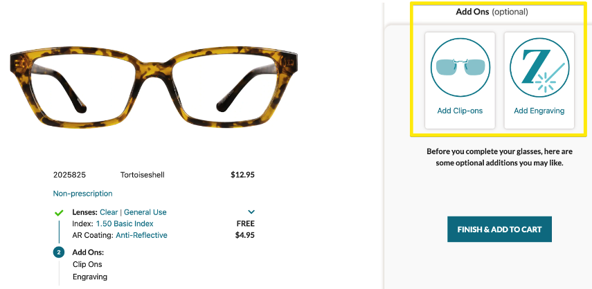 Пример дополнительной продажи очков