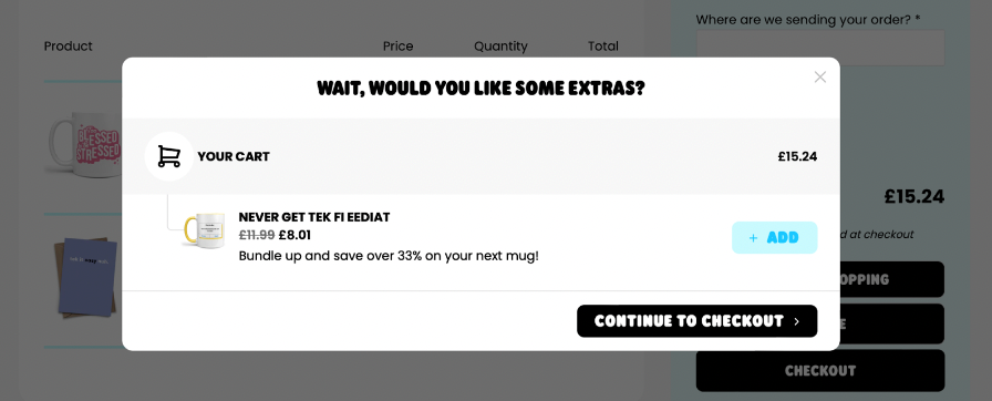 Предложение перекрестных продаж со скидкой в ​​рамках пакета