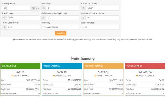rival crypto: calculateur de minage crypto