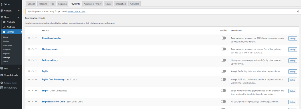 pengaturan pembayaran pembuat toko berikutnya