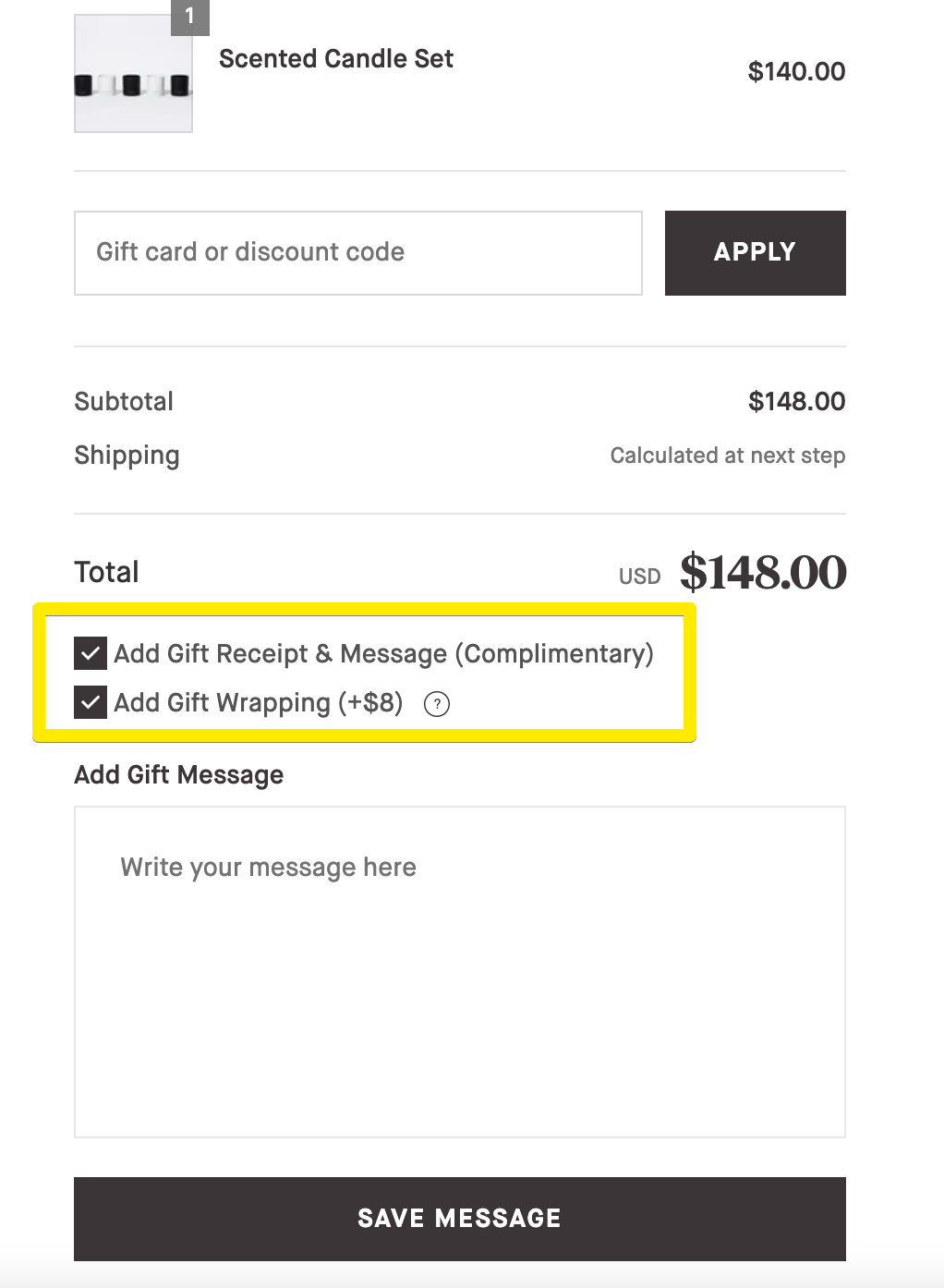 Offre emballage cadeau