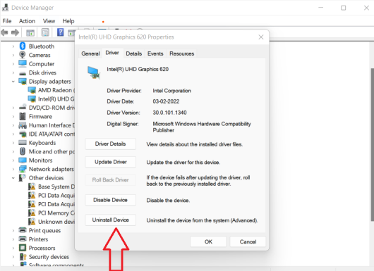 disinstallare il driver video