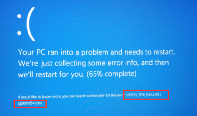 Errore schermata blu