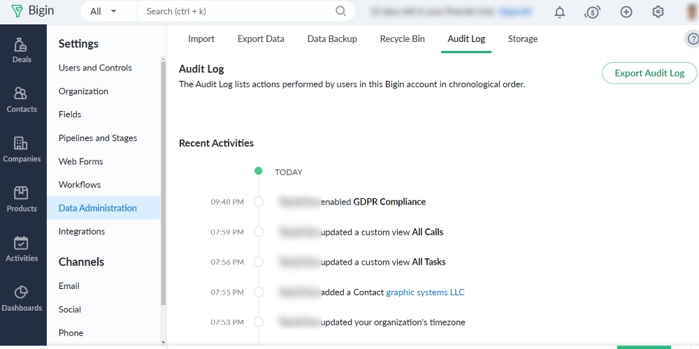 Biginアプリのビジネスデータセキュリティ