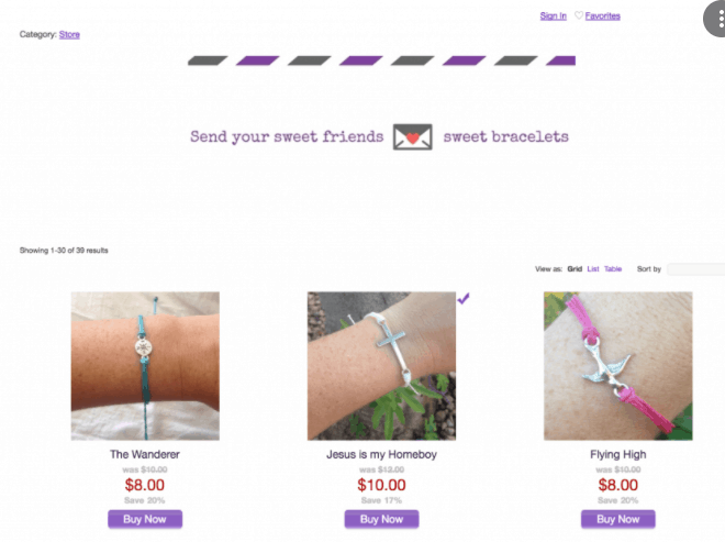 ภาพหน้าจอของหน้าร้าน Ecwid