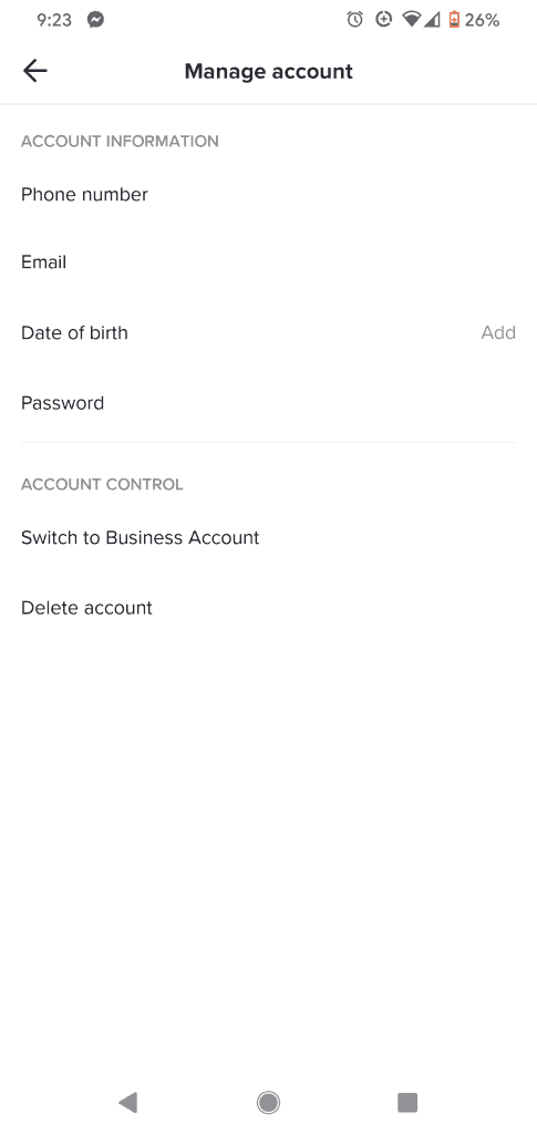 Converti l'account personale da TikTok in TikTok for Business.