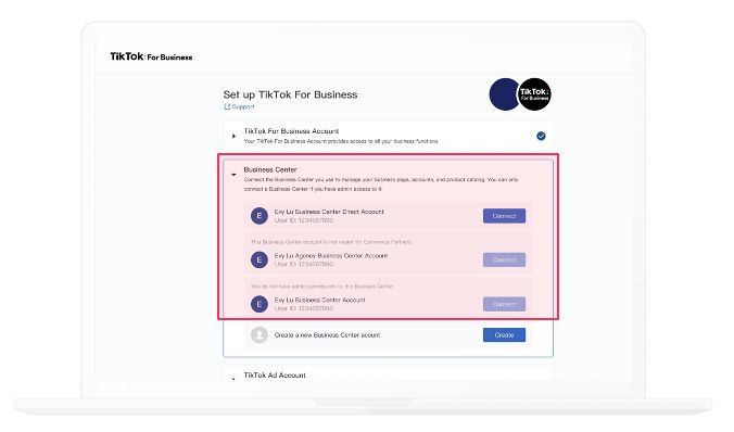 Collega TikTok Business Center e annunci TikTok per l'integrazione TikTok online di Square.