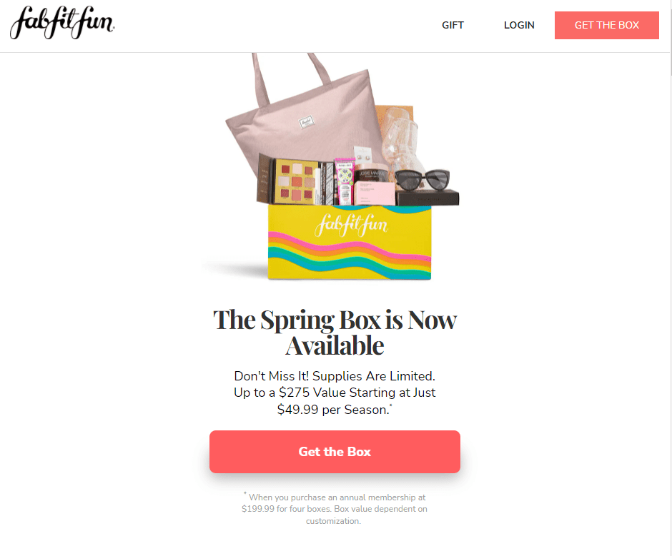 Screenshot einer Abonnement-Website, die Recurly verwendet