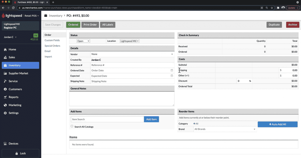 Przykład zamówienia systemu zarządzania zapasami.
