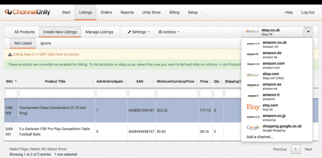 Przykładowy pulpit nawigacyjny wielokanałowego systemu zarządzania zapasami.