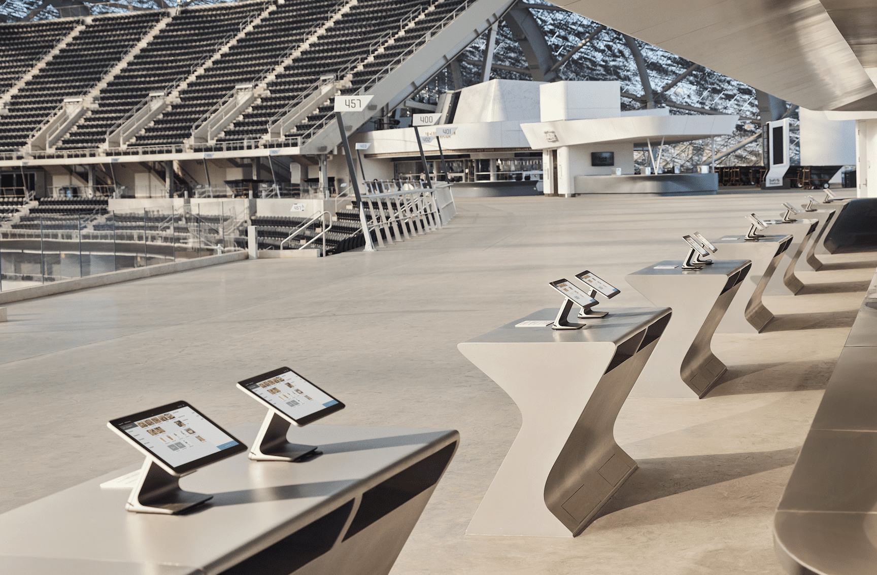 Système de point de vente de stade carré