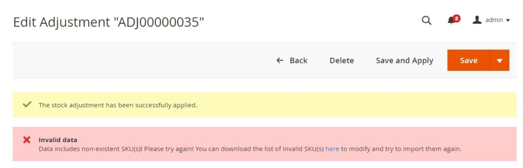Fonction Magestore Adjust Stock pour Magento 2.3 et 2.4 - produit d'importation à ajuster