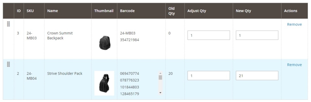 Fonction Magestore Adjust Stock pour Magento 2.3 et 2.4 - ajuster la quantité de produits
