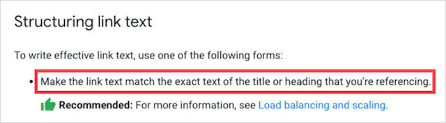 Google의 일치검색 앵커 텍스트 조언