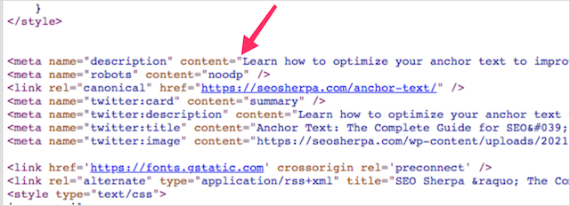 Codul Meta Description