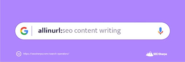 URL completa del operador de búsqueda de Google